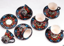 Load image into Gallery viewer, 土耳其手工陶瓷咖啡杯套裝 Turkiye Handmade Ceramic Coffee Cup Set （6sets)