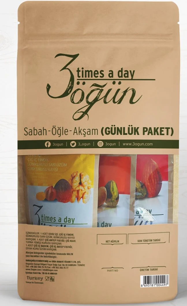 土耳其有機雜錦乾果包 120g（3包/1日套裝）Turkish Organic Daily Mix Nuts (3 Packs/ 3 Times A Day)