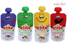 Load image into Gallery viewer, ELITE Organic Pouch Puree Green (Plum, Apricot, Fig, Apple) 有機果蓉唧唧裝120g